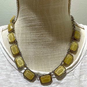 Gold stone glitter necklace